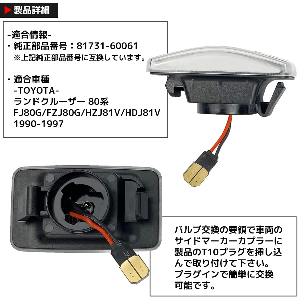 Amazon.co.jp: R-Field ランドクルーザー 80系 LEDサイド