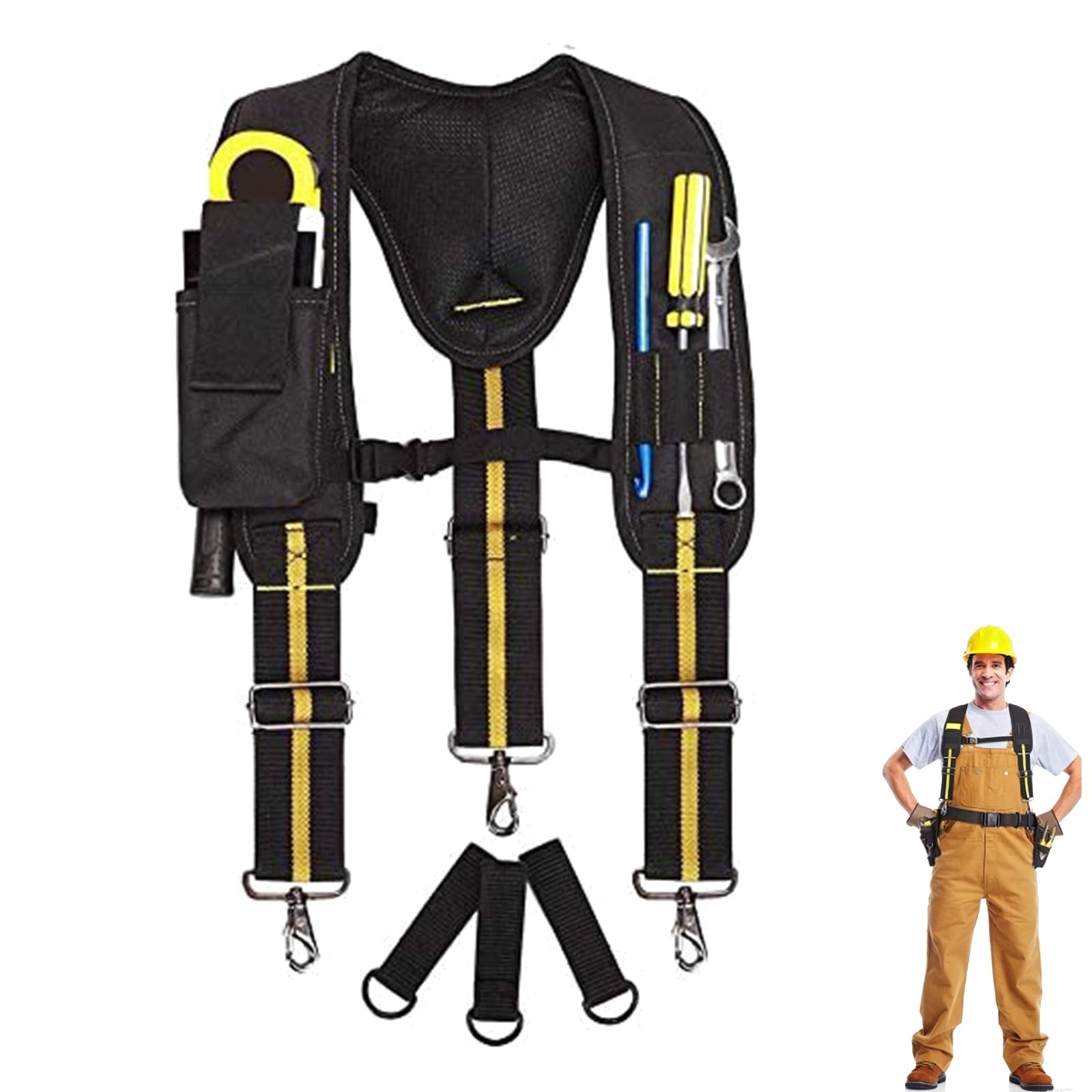 Tirantes Para Cinturon Herramientas, Tirantes De Cinturón De Trabajo Electricista, Ajustable Portaherramientas Cinturon Tirantes En Forma De Y Porta Herramientas Cintura Para Electricista Carpintero