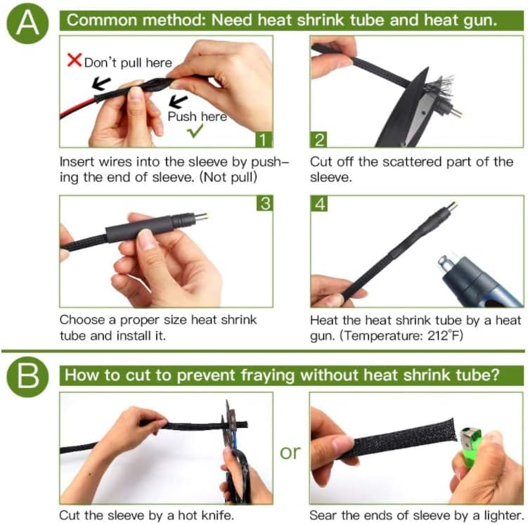 Cable Sleeve Length 1/5/10M Insated Braided Sleeve Data line protection Wire Cable Flame-retardant PET tube - (Color: Black, Inside Diameter: 70mm, Length: 1M)