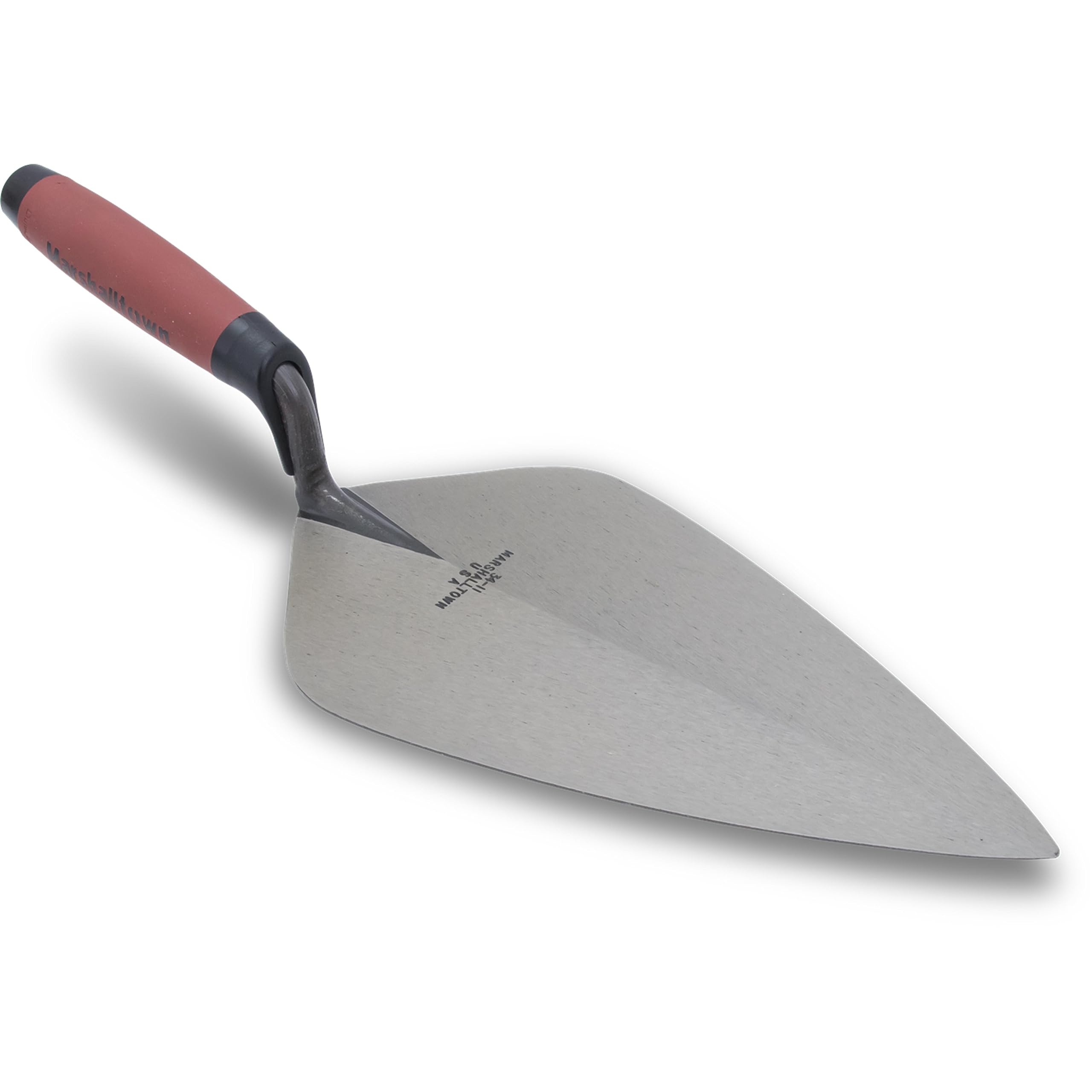 Marshalltown Grande truelle style Londres avec poignée Durasoft, pointe effilée et col droit, en acier au carbone, taille 305 x 146 mm