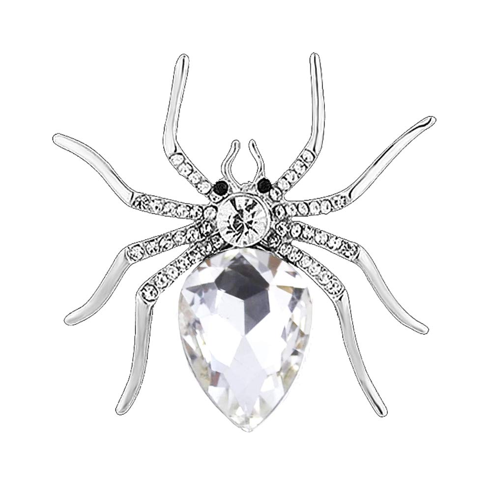 Elegant Brooch Pin Alloy Rhinestone Spider Brooch Pin Scarves Shawl Clip Buckle Christmas Gift Cothing Decoration For Women Ladies Girls