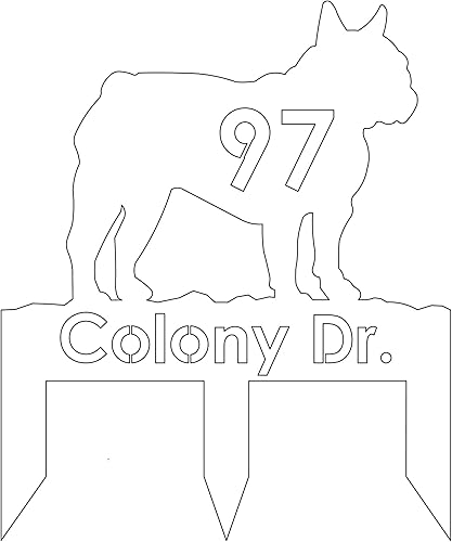 Miniatura 4 de French Bulldog Address Sign  Custom Metal In-Ground Dog Yard Sign with Stakes  House Numbers for Outside  Outdoor Metal Art  Peronalized House