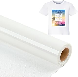 Rainbow Glitter Vinyl for Sublimation - 12" x 8 FT Rainbow White Glitter HTV Roll - White Glitter Heat Transfer Vinyl Bundle, White Glitter Iron on Vinyl for Cricut & Silhouette Cameo