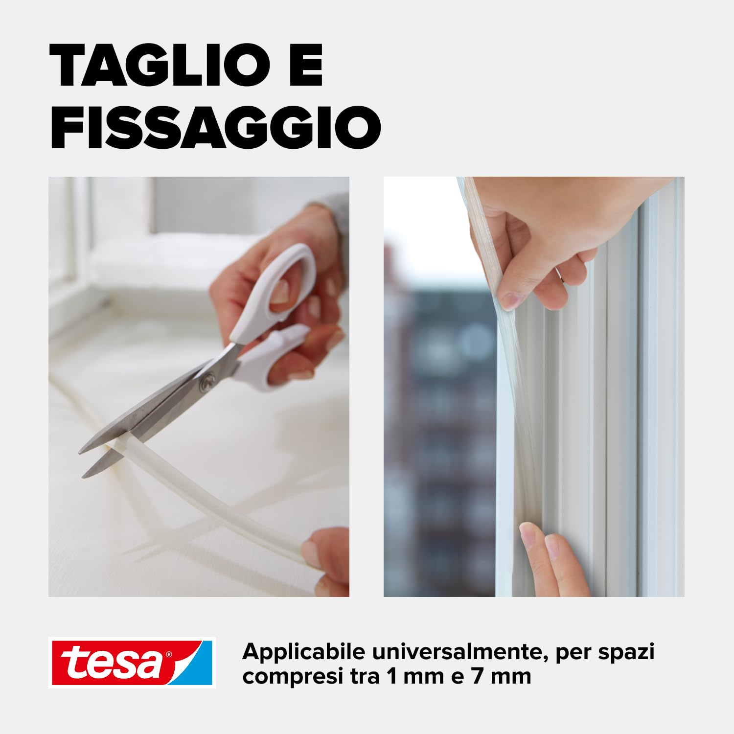 tesamoll Premium Flexible Nastro Sigillante Trasparente 6 m x 9 mm x 7 mm