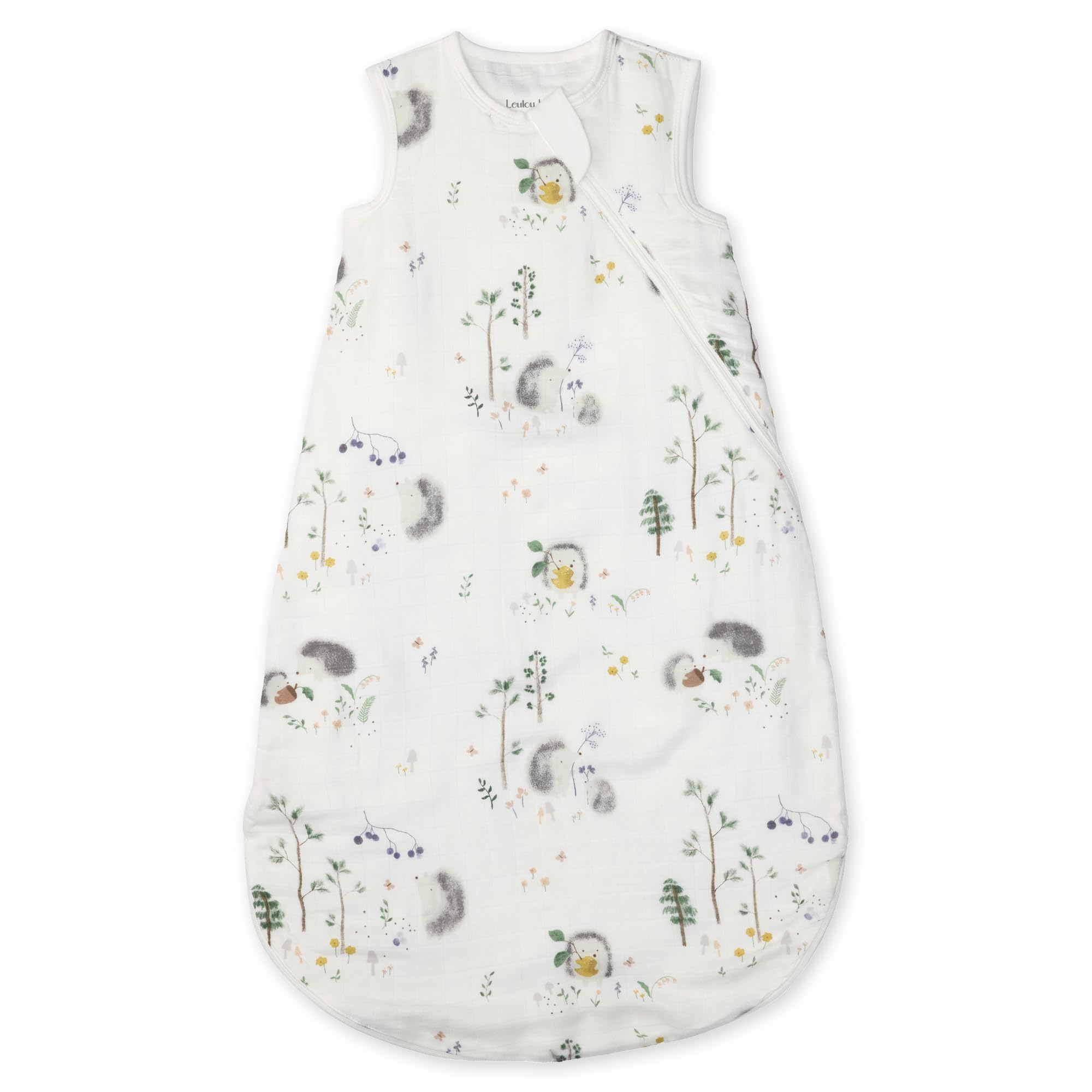 Loulou Lollipop Wearable Baby Sleep Bag 0.5 TOG Muslin, 2-Way Zipper, Lightweight &amp; Breathable, Spring &amp; Summer Sleep Sack for Infant &amp; Toddler, Hedgehogs 0-6 Months