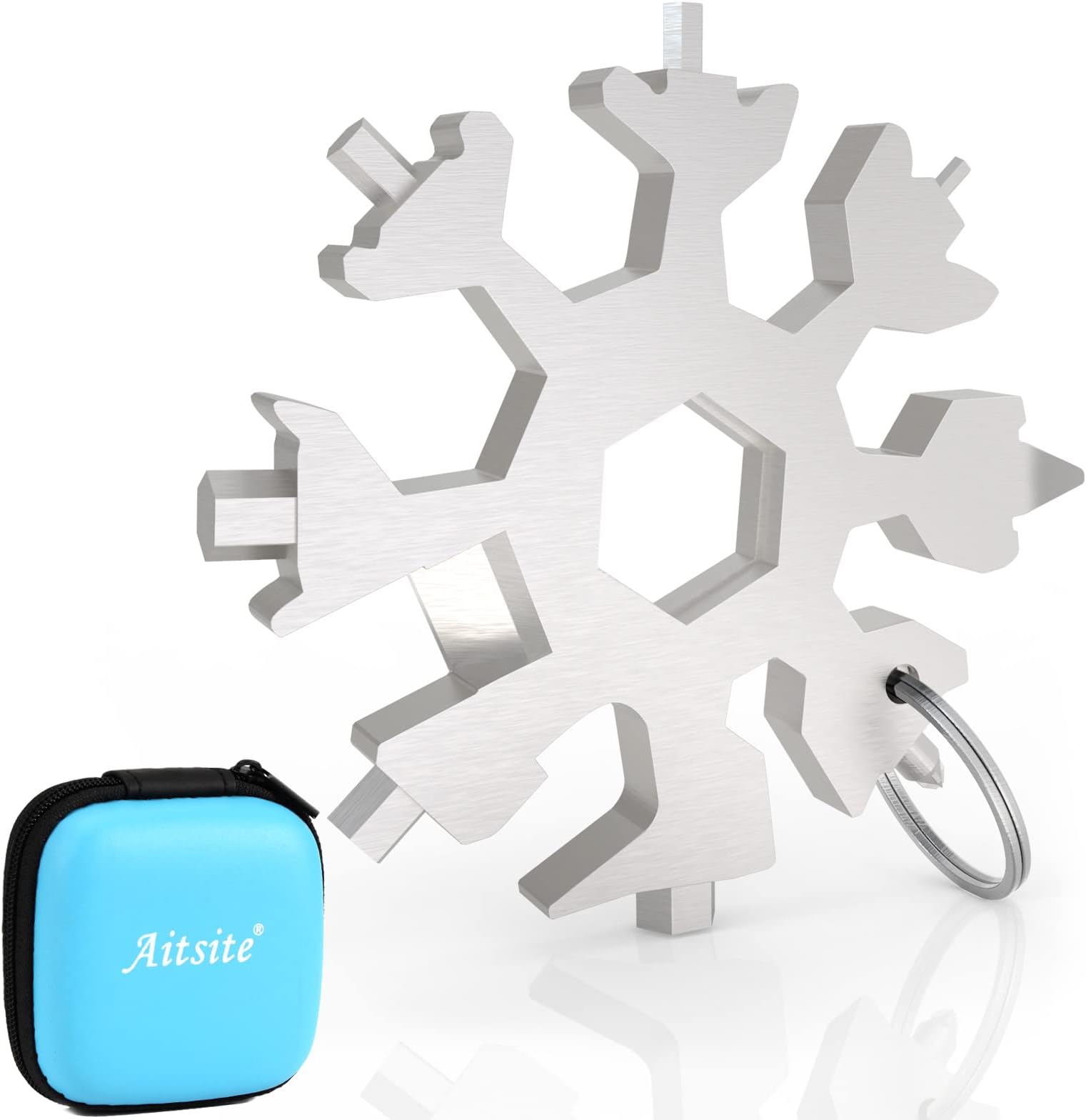 Aitsite18 in 1 Snowflake Multi Tool Portable Stainless Steel Multi Opener Tool Ideal Gadgets Gift for Travel Camping Adventure Daily Kit with Gift Box