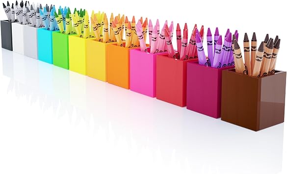 12 Pcs Crayon Organizer and Color Pencil Organizer, 12-Color Individual Pencil Holders for Classroom and Home Use Crayons and Colored Pencils Not Included