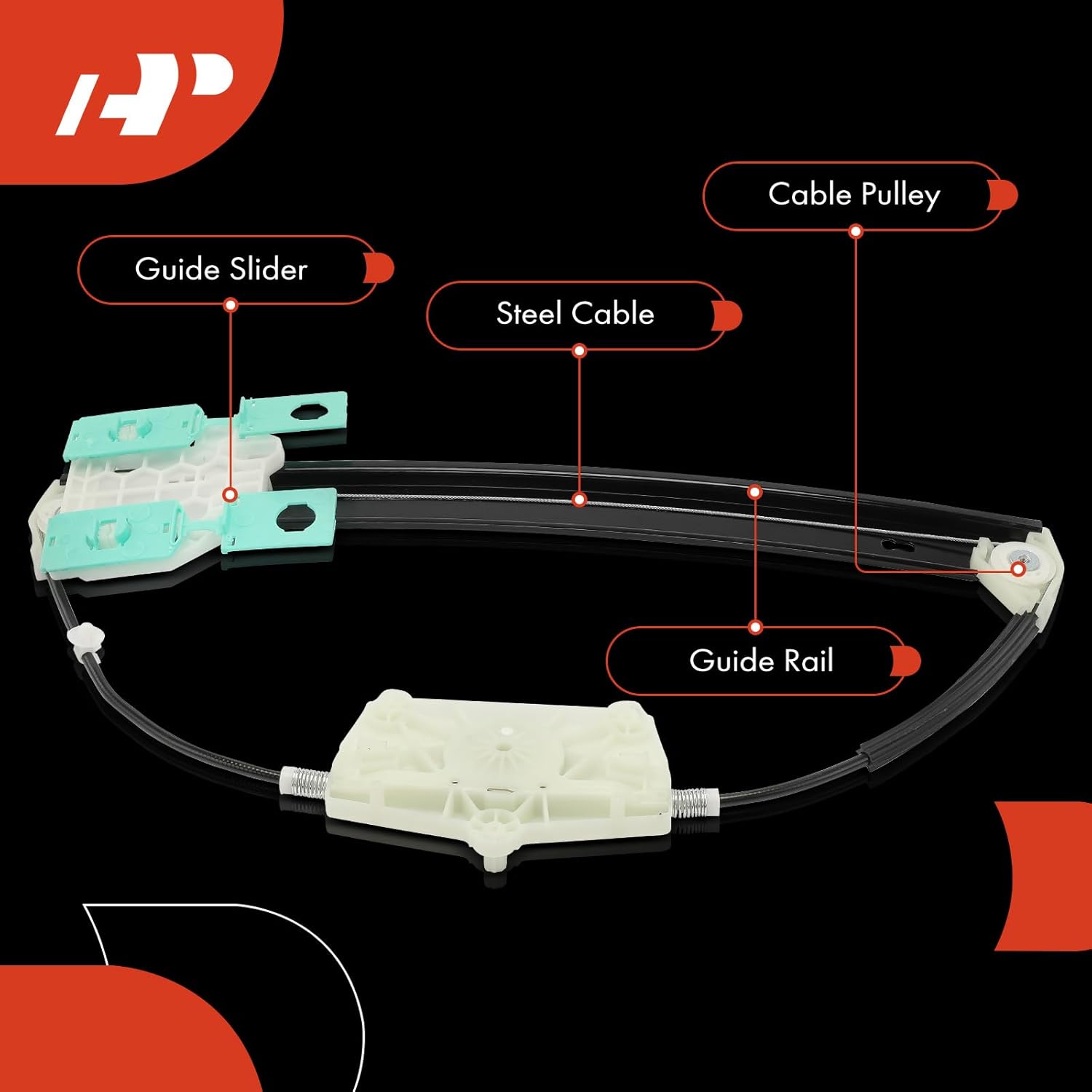 A-Premium Power Window Regulator Without Motor Compatible with Audi A6 2006-2011 A6 Quattro 2005-2011 S6 2007-2011 Rear Left Driver Side