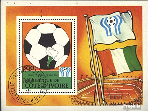 Prophila Collection Costa D'Avorio Block 12 (Completa Edizione) 1978 Calcio-WM `78, Argentina (Francobolli per i Collezionisti) Calcio