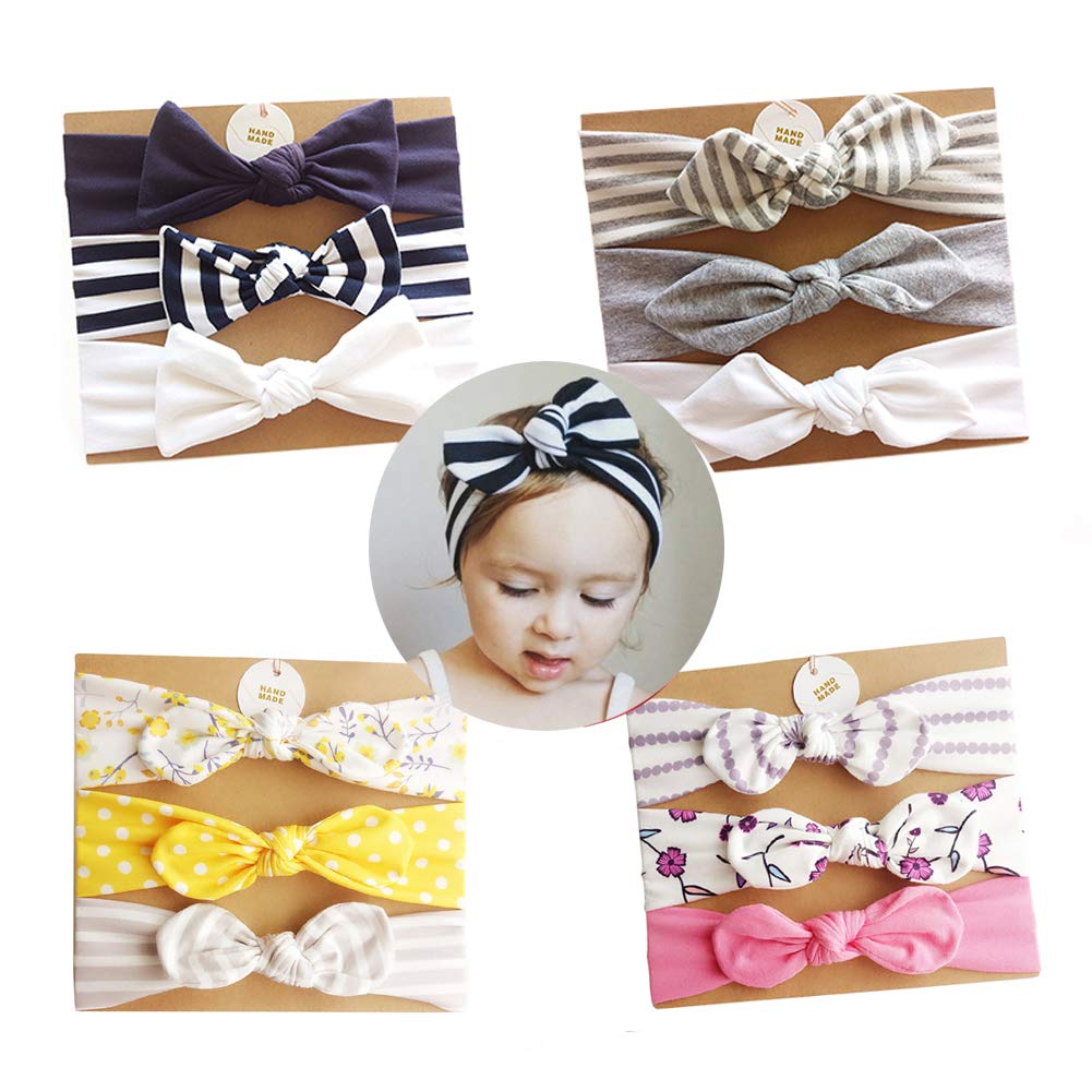 Fasce Capelli Bambine Ragazze Bowknot Elastica 3Pcs Regali Neonate
