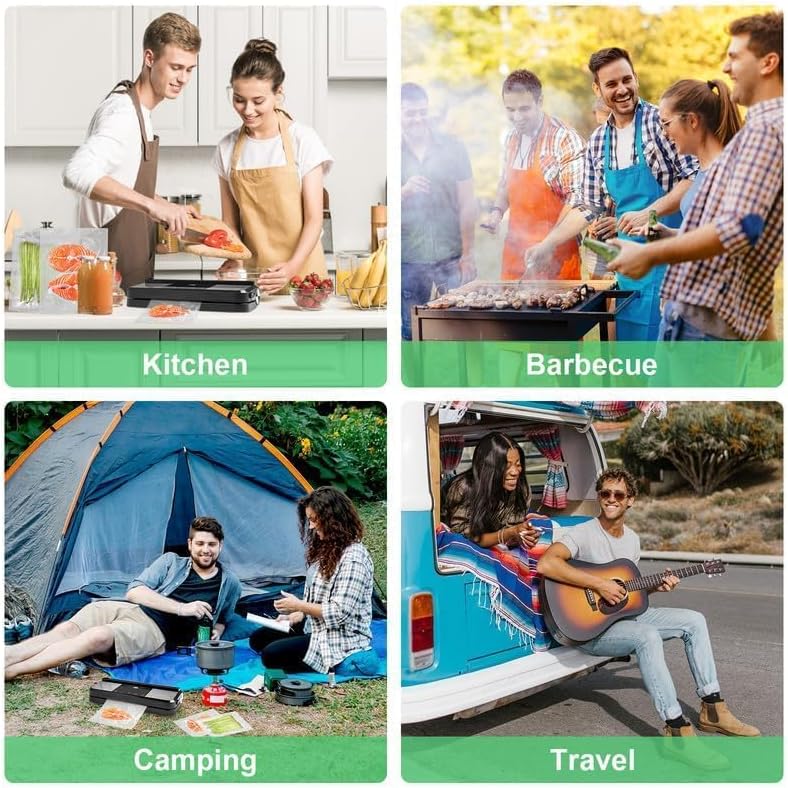 Miniatura 5 de Etunia - Sellador al vacío inalámbrico, máquina recargable de sellado al vacío para almacenamiento de alimentos secoshúmedos para extender frescos,