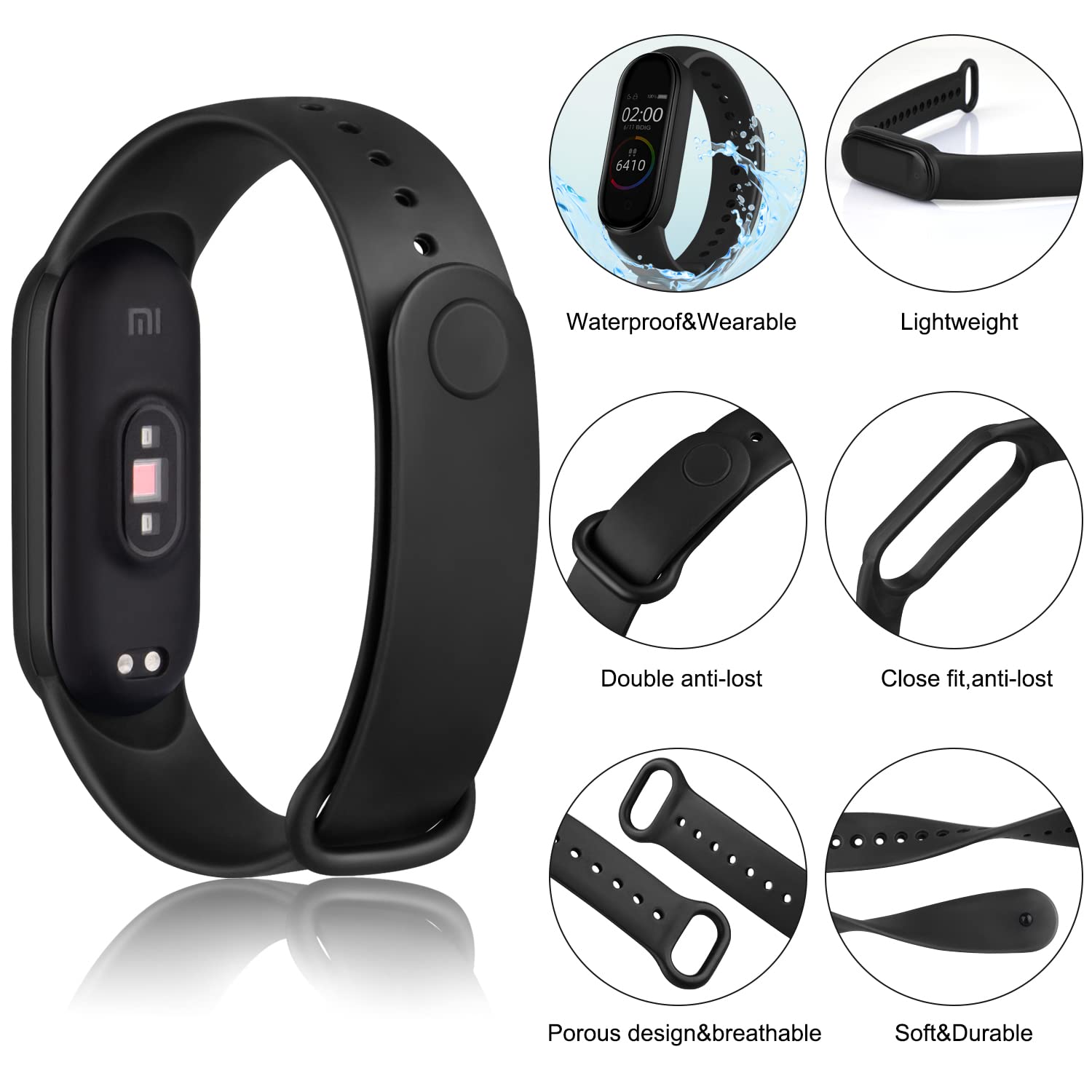 HYKEJI Sport Armband Für Xiaomi Mi Band 6/5 & Amazfit Band 5 – Atmungsaktiv, Wasserdicht & Bequem