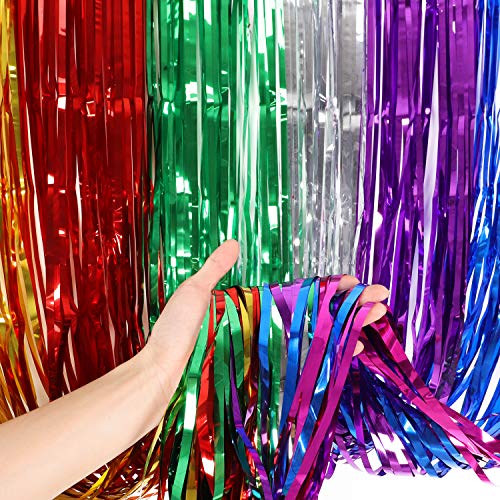 3 Pack Foil Curtains Metallic Foil Fringe Curtain For Birthday Party Photo Backdrop Wedding Event Decor (Mixed Color) #TOP1