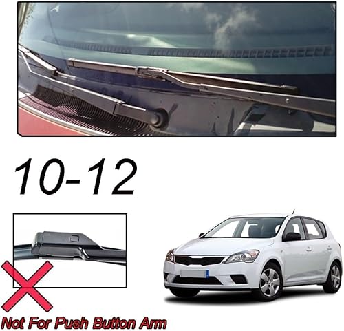 Miniatura 2 de Juego de escobillas de limpiaparabrisas delantero y trasero de 24 + 18 + 12 pulgadas, compatible con Hyundai I30 FD 2010-2012