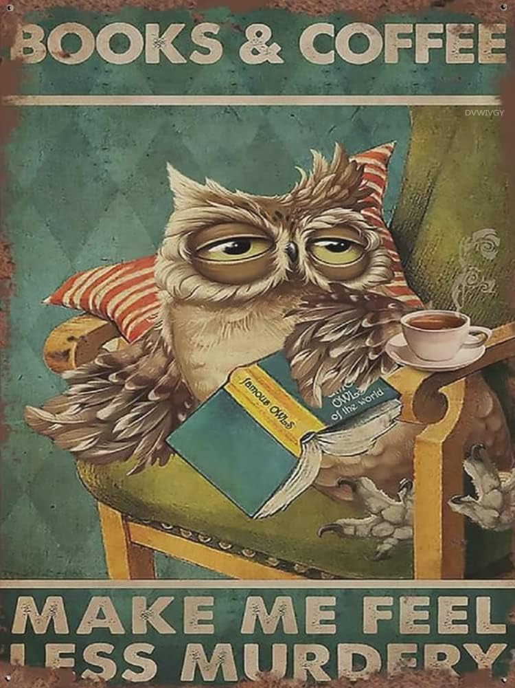 DVWIVGY Diamond Painting Kit for Adults DIY 5D for Kids Paint Full Drill Kit Crystal Rhinestone Embroidery Pictures Home Wall Decor Owl Books and Coffee 12X16 inch