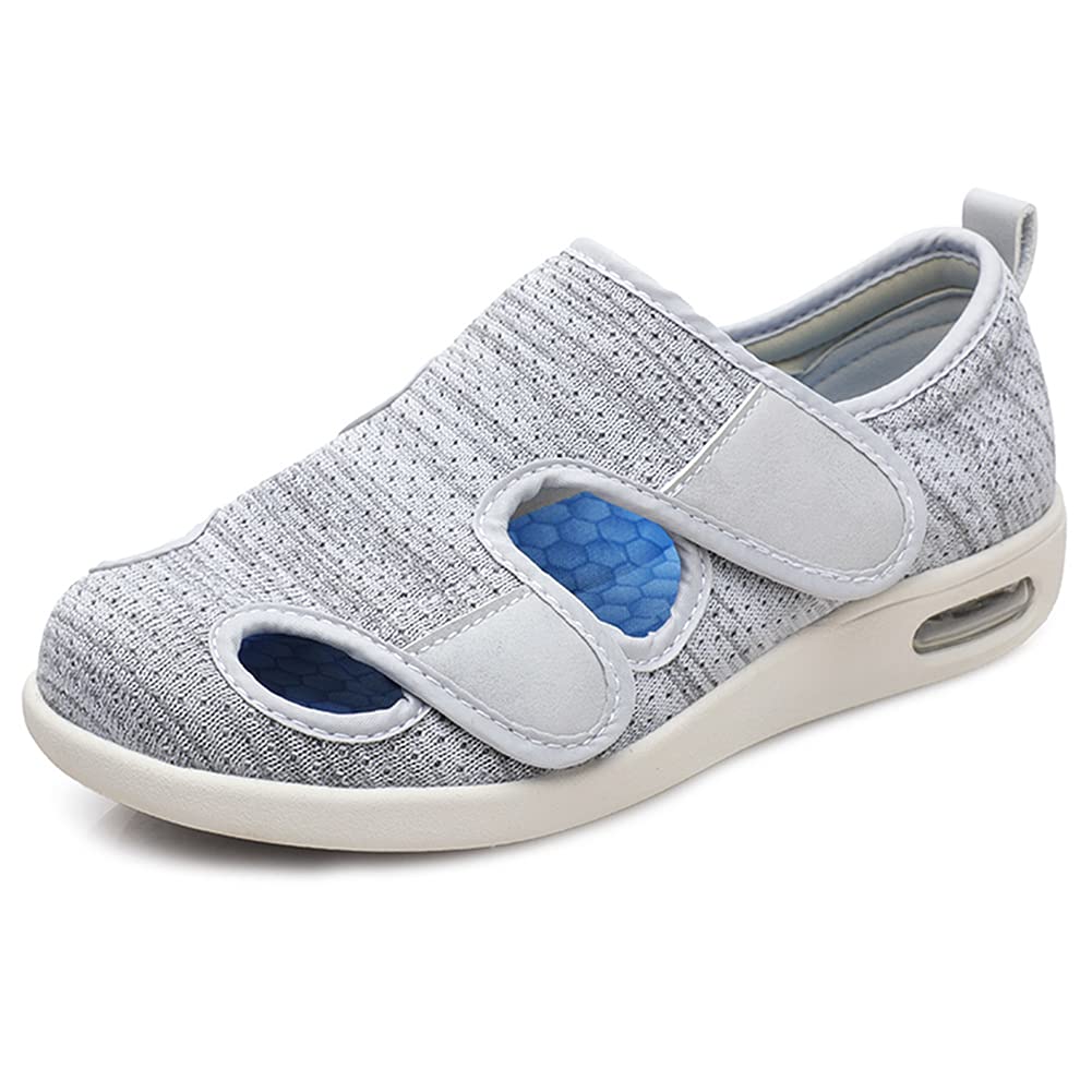 W&LESVAGO Zapatos para diabéticos para mujer, sandalias ligeras y cómodas con cojín de aire, zapatos para caminar para ancianos, pies hinchados para interiores y exteriores