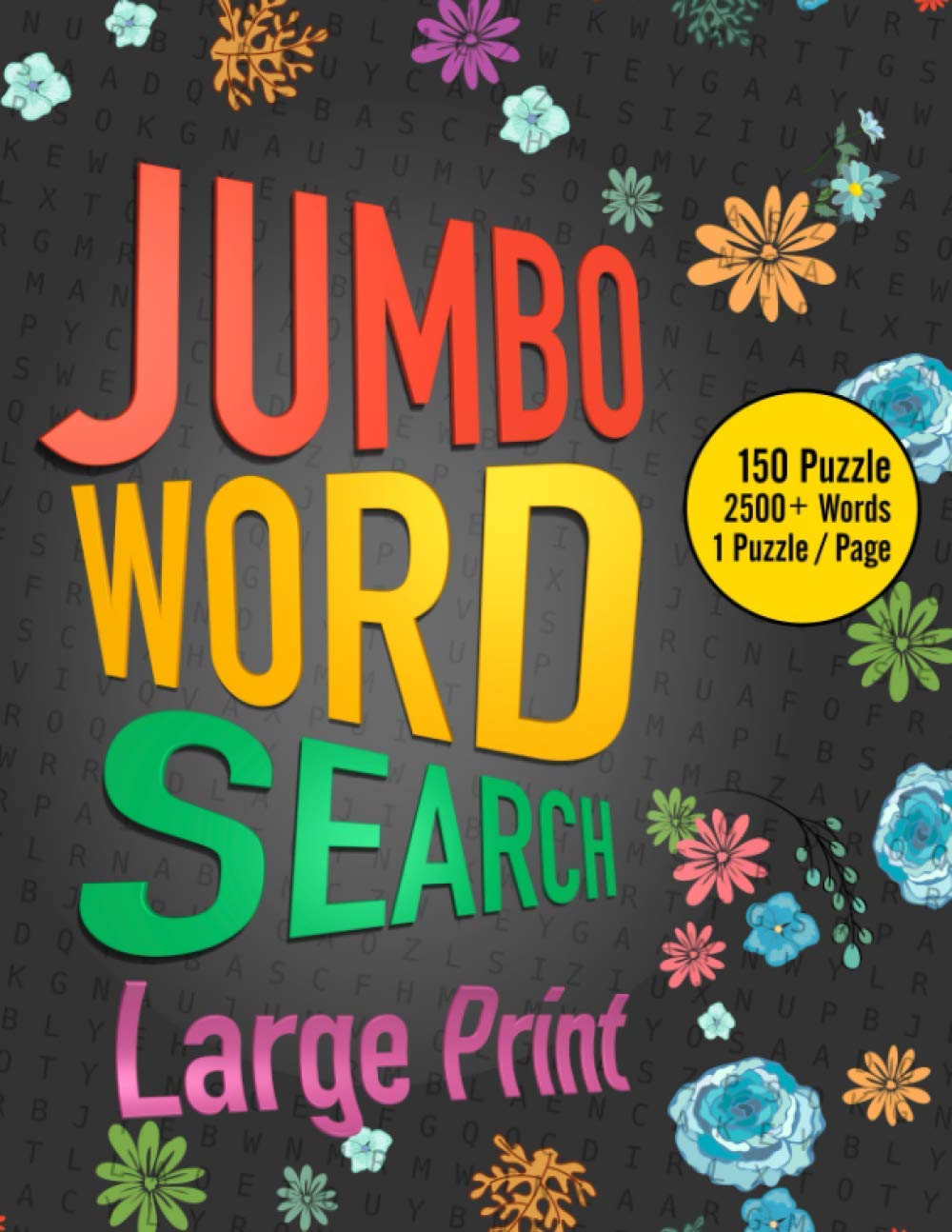 Jumbo Word Search Large Print: Jumbo Wordsearch Books For Adults : Hard Wordsearch Books For Adults : Adult Wordsearch Puzzle Books : Word Search ... Per Page Good For Senior Or Elderly (9)