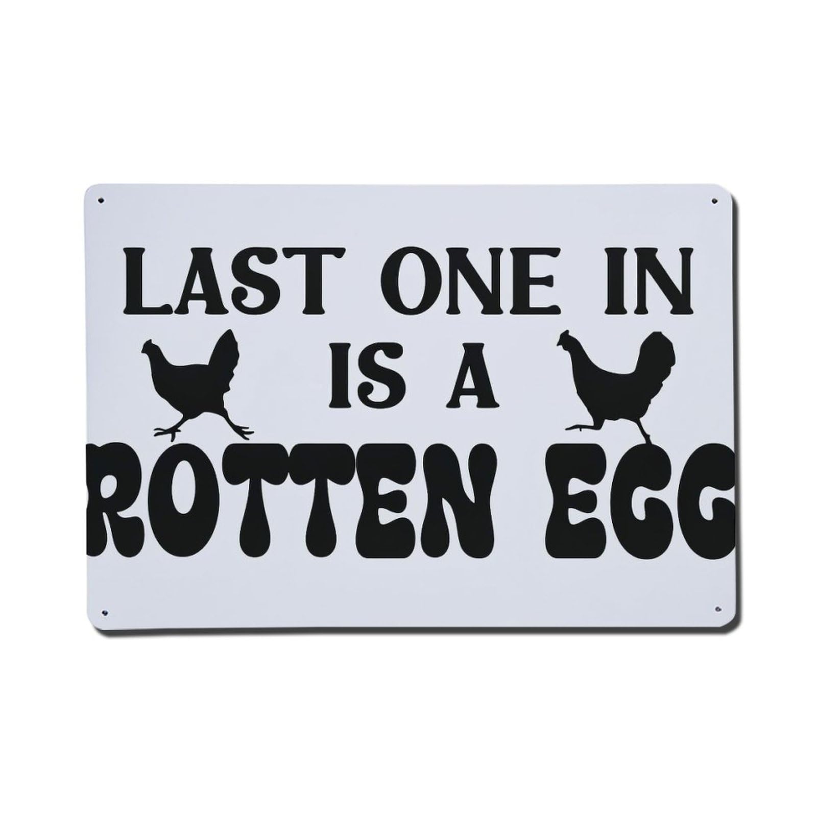 Jdfenggu Vintage Last One In Is A Rotten Egg Retro Metal Tin Sign, Metal Poster For Bar, Home, Man Cave, Kitchen, Laundry Room Art Decor 8X12 Inch