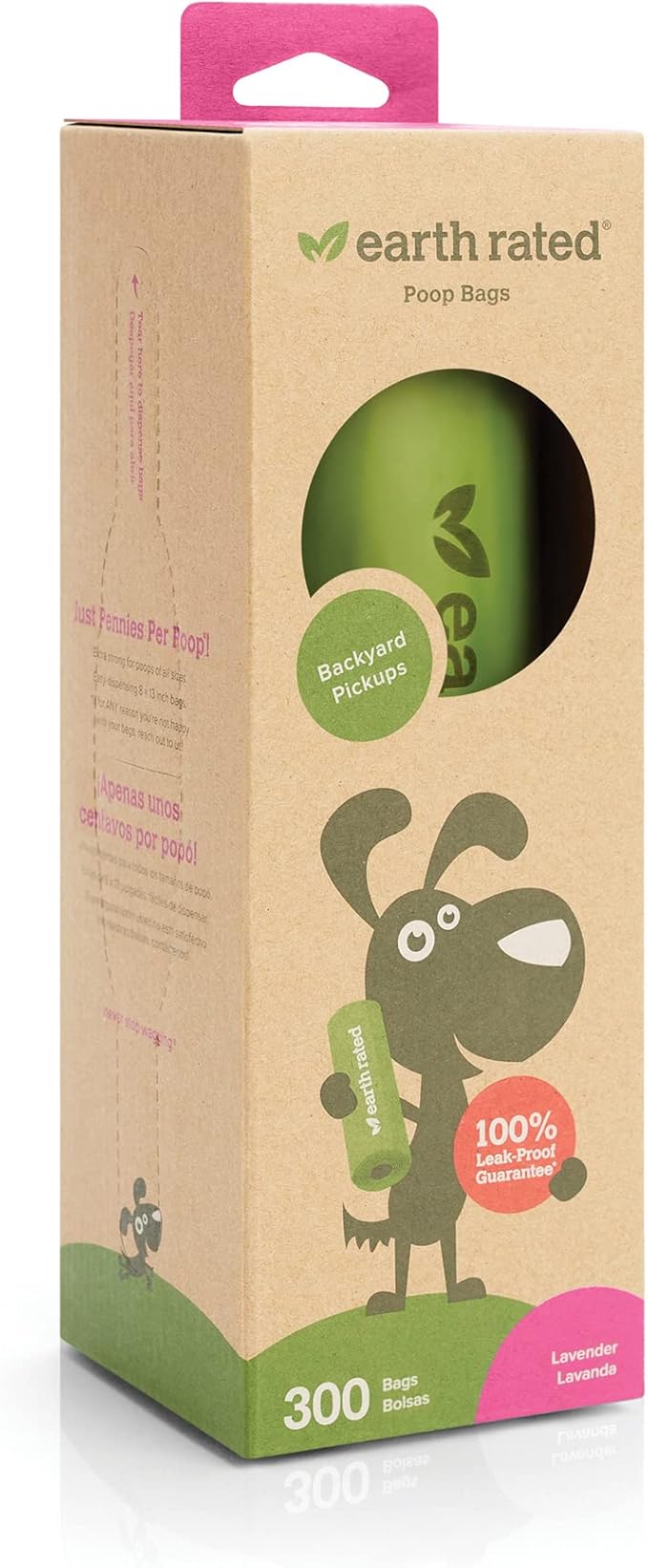 Earth Rated Dog Poop Bags, New Look, Thick Grab and Go Single Roll