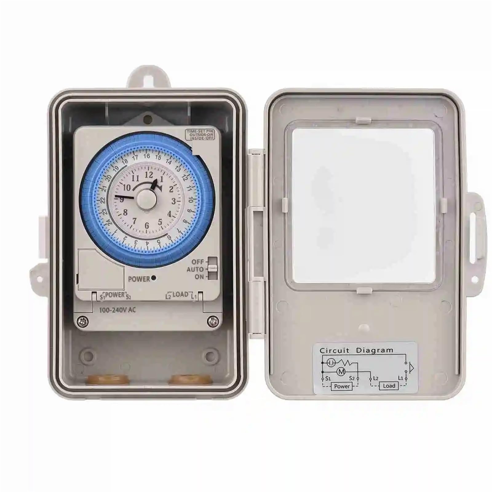 1PCS 24 Hours Timer Switch IP53 Rating Programmable Electrical Timer Switch Box AC 100-240V 15 Minutes Interval 96 Times ON/OFF