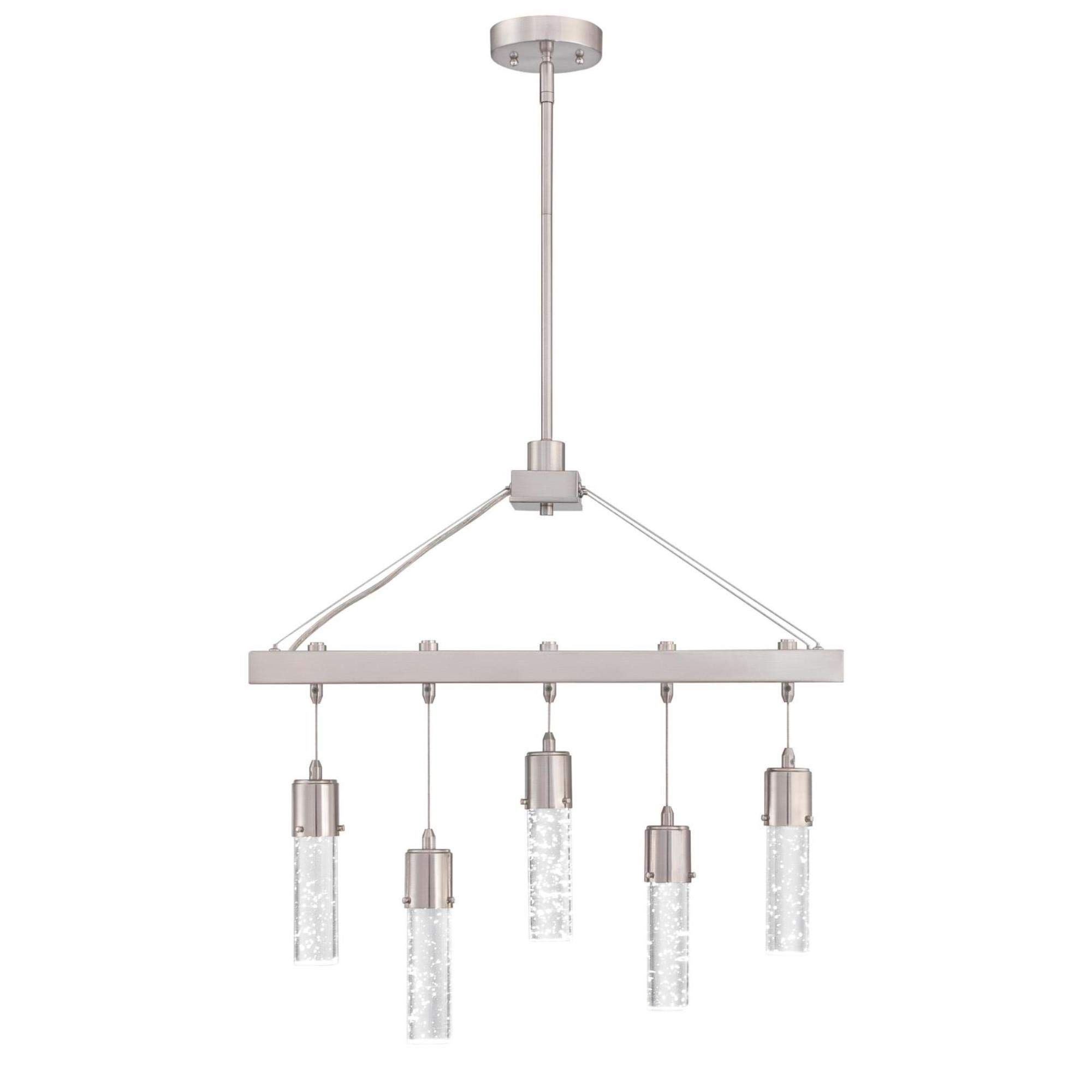 Westinghouse 6371900 Cava Five-Light LED Indoor Chandelier, Brushed Nickel Finish with Bubble Glass