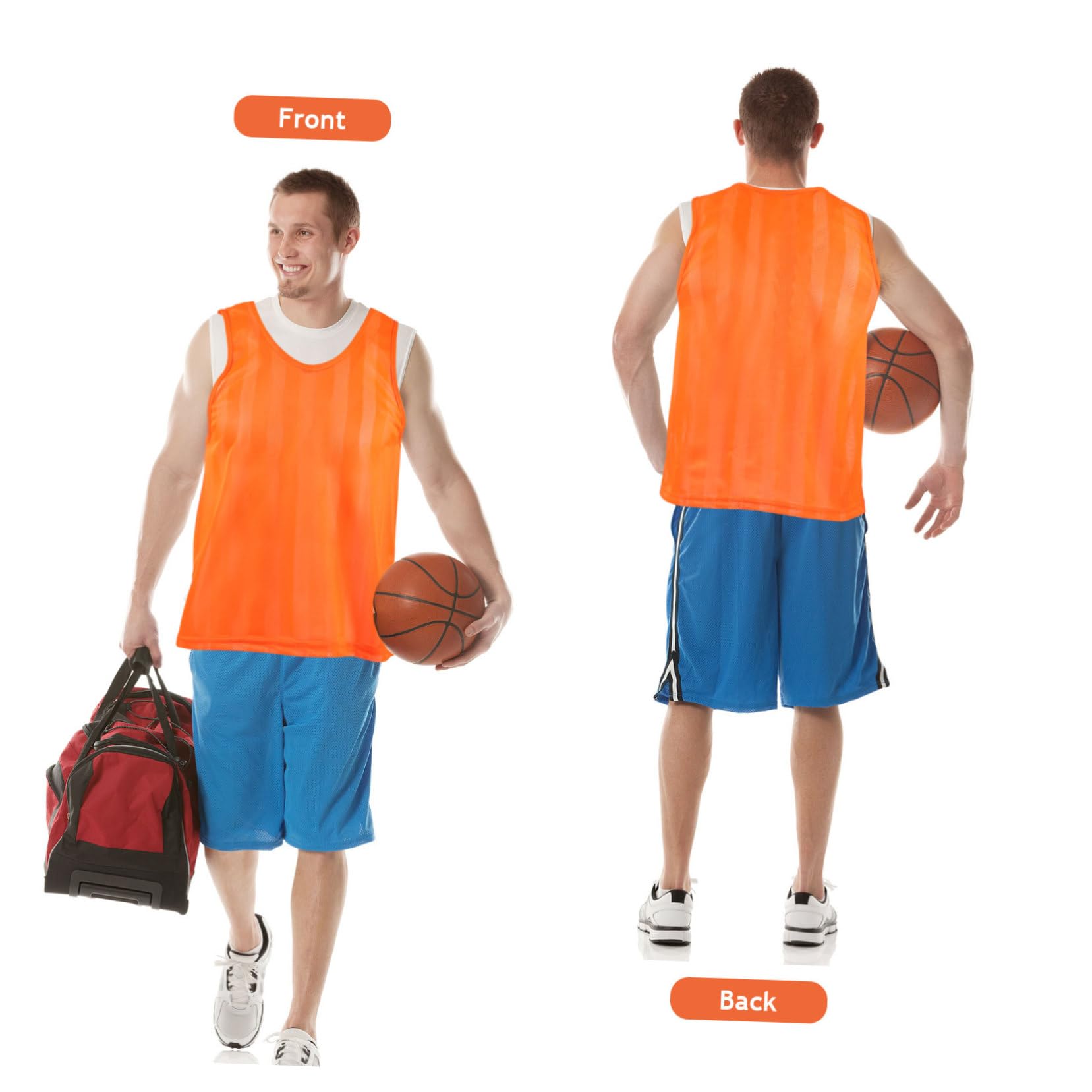 6 Petos De Fútbol: Chalecos De Sin Mangas Para Entrenamiento Camisetas De Entrenamiento A Rayas Para Fitness, Running Y Actividades Libre.
