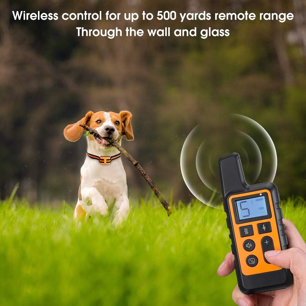 Dog Training Collar, Rechargeable Dog Shock Collar with Remote 3 Training Modes, Up to 2600Ft Remote Range Dog Barking Collar