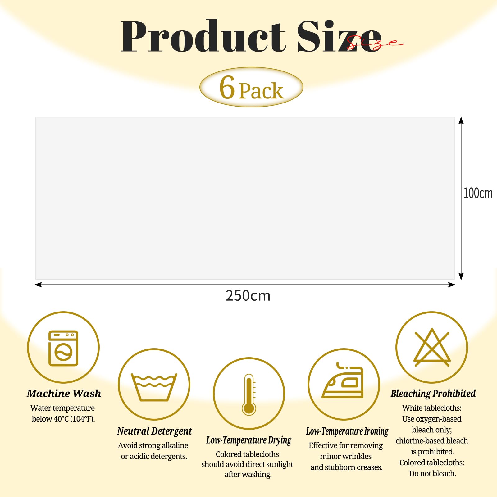 6 Stück Biertisch Tischdecke Weiß Wasserabweisender Polyester für 70cm u.50cm Biertische Hussen, Rechteckige Tischdecken Waschbar 100x250cm (Weiß)