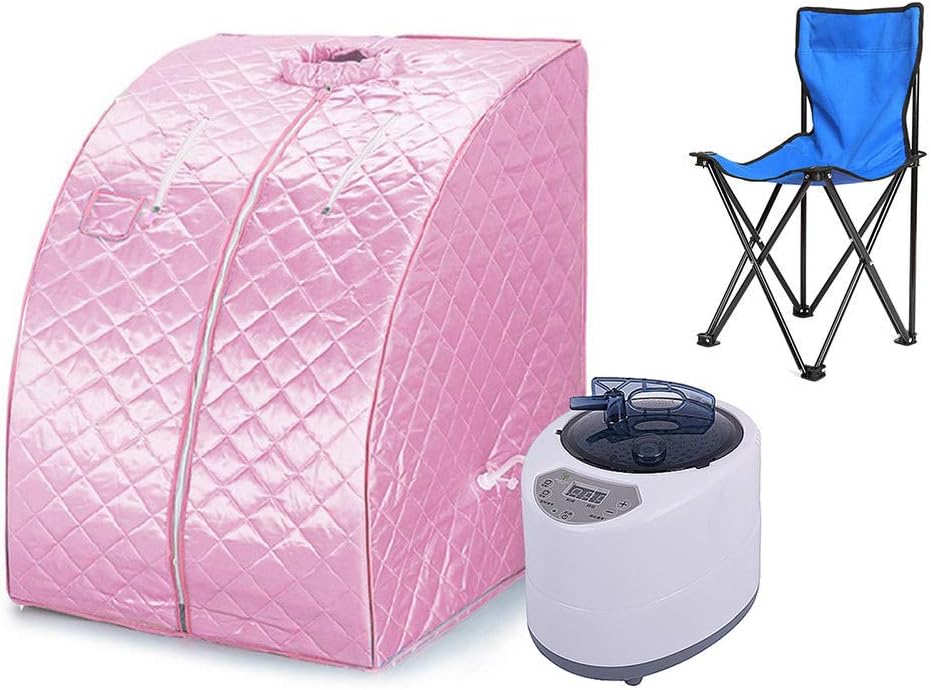 HOMASIS Dampfsauna Tragbar - Heimsauna Mit Dampfgenerator 3L & Klappstuhl