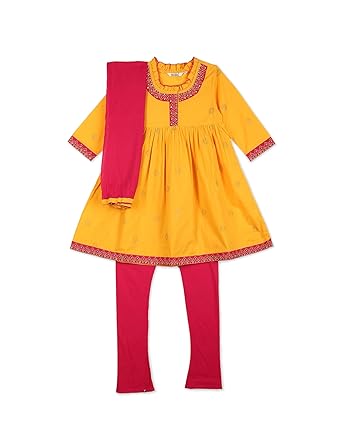 Karigari by Unlimited Girls Cotton Salwar Suit Set