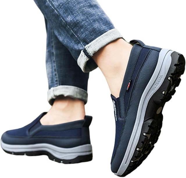 Tênis Ortopédicos Mens - Sapatos masculinos sem cadarço com arco,Sapatos ortopédicos para caminhada, sapatos barco casuais Shrigm