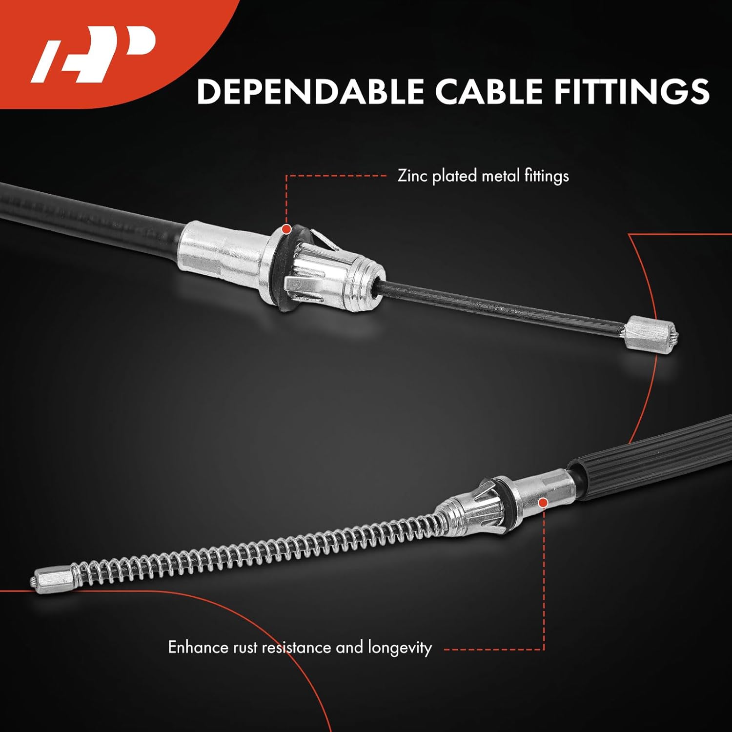 A-Premium Rear Driver and Passenger Side Parking Brake Cable Assembly Compatible with Ford and Mazda Models: Ranger 1993-1995/1998-2002, B2300 1994-1997/2001-2002, B2500 2001, B3000, B4000, 2-PC Set