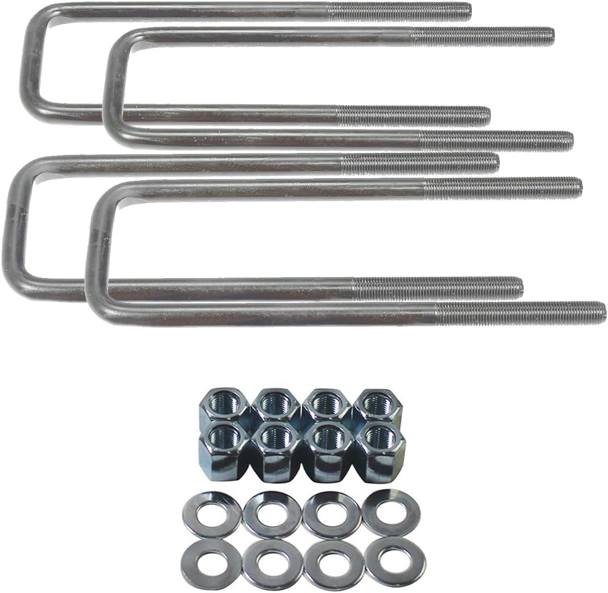 Rear Leaf Spring Axle U-Bolt Kit 929-725 Compatible with Select Cadillac Chevy GMC Models, Square U-Bolts with Hardware 2.5" Wide Leaf Springs 11.5" Long Replacement