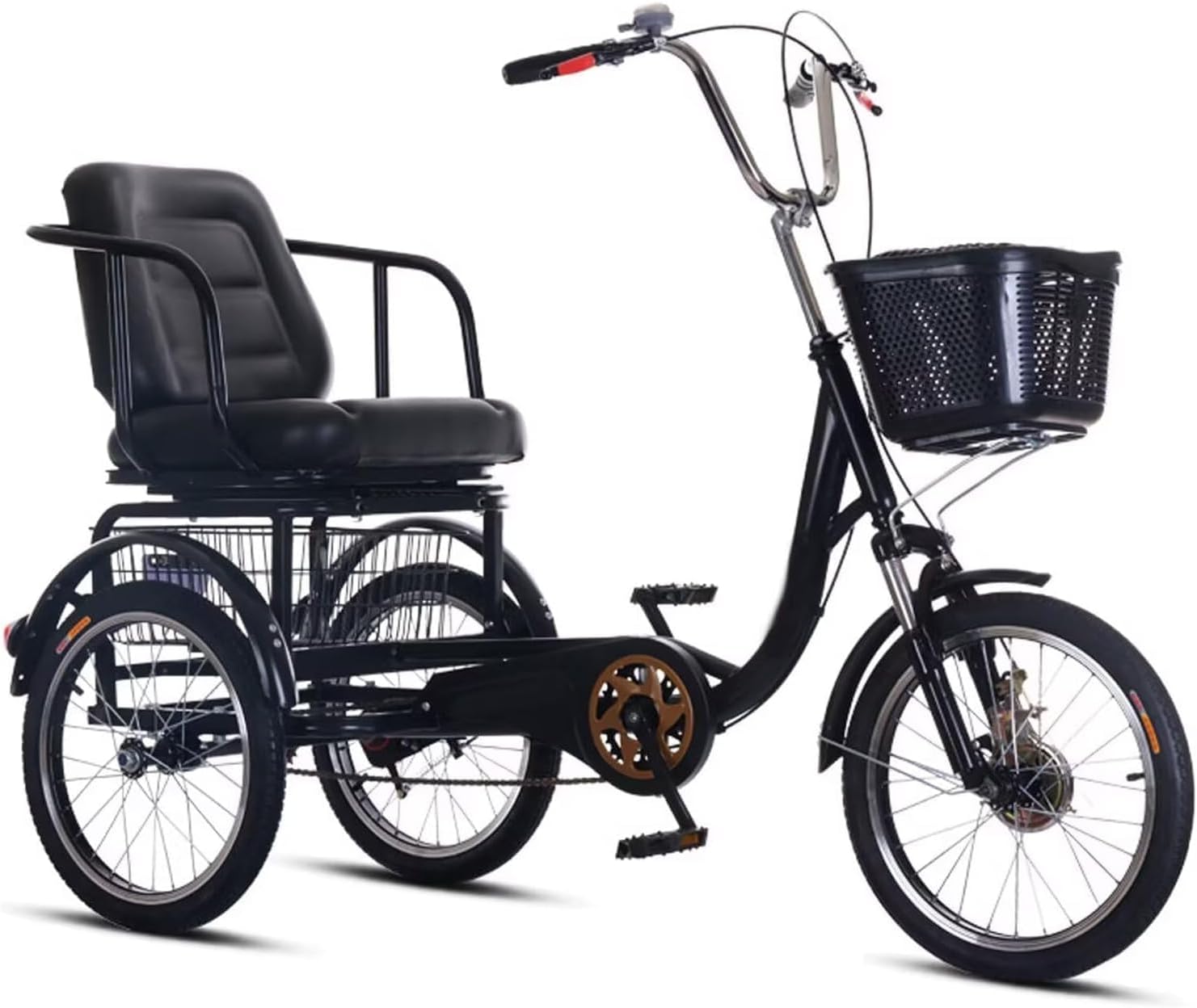 Triciclo para adulto con asiento ajustable y frenos duales miniatura 1