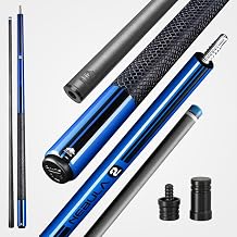 RHINO Nebula 2 Pool Cue - Premium Carbon Fiber Shaft & Composite Butt. Time Crystal Tip, Pro Taper Design. 3/8-8 Joint, Sport Wrap. Low Deflection Pool Cue