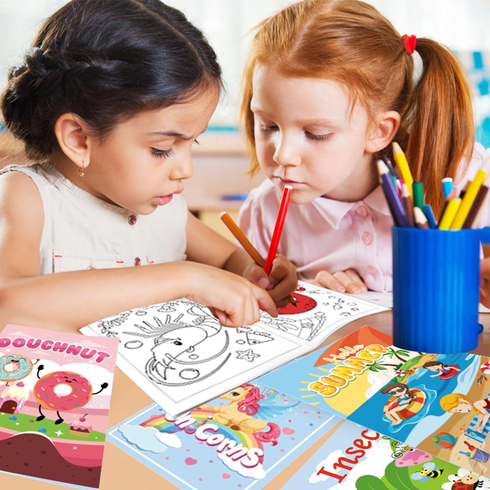 Aannanl 24 mini libri da colorare adattati per bambini dai 2 ai 4 anni e dai 4 agli 8 anni, piccoli regali per feste, regali di completo, reimpetivi per sacchi regalo, attività scolastiche in aula