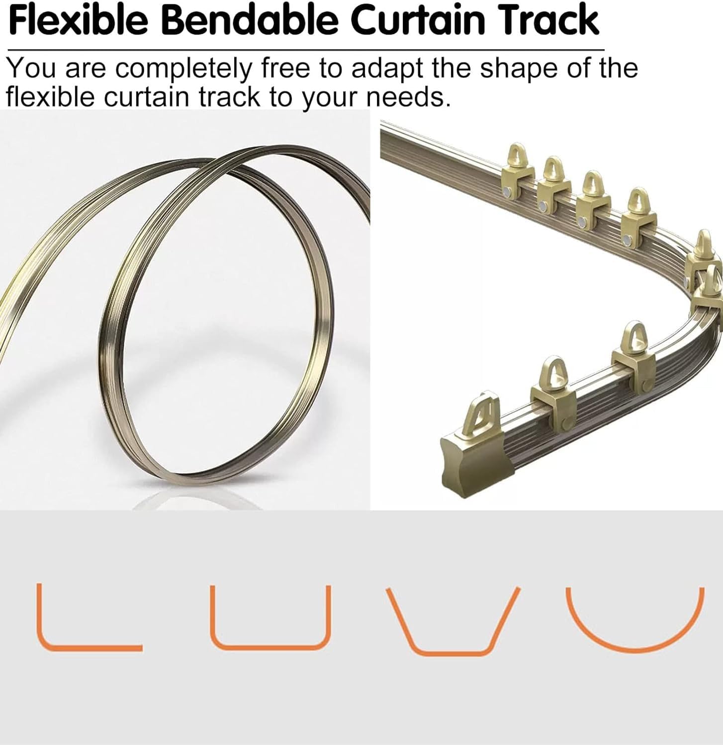 Ceiling/Wall Mount Bendable Curtain Rails, Customize Aluminum Curtain Track for Clothing Store Fittings(Wall Mount,7m/23ft)