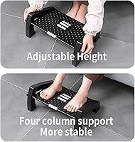 Vista 5 de MyPlace Reposapiés de altura ajustable debajo del escritorio en el trabajo - Reposapiés de oficina resistente de 6 alturas - Espuma viscoelástica