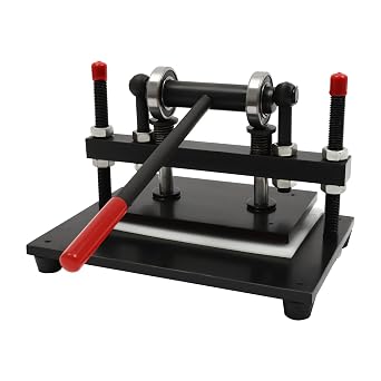 360 * 270mm Manual Leather Die Cutter Steel Plate Press Embossing Cutting Machine,Load-bearing Capacity 4409 lbs,Adjustable Design,Anti-slip Handle,for Leather,Fabrics,Silicone,Rubber