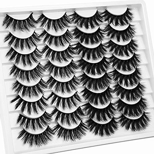 16 Pairs False Eyelashes Natural Fluffy Wtvane Eye Lashes 2 Styles Light Crossed Wispies Fake Eyelashes 16-19mm Handmade Reusable Faux Mink Lashes Dramatic 3D Lashes
