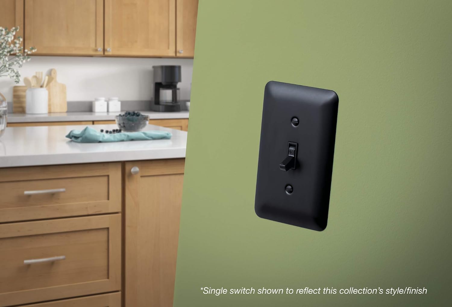 Franklin Brass W10251-FB-C Stamped Round Single Decorator Wall Plate/Switch Plate/Cover, Flat Black