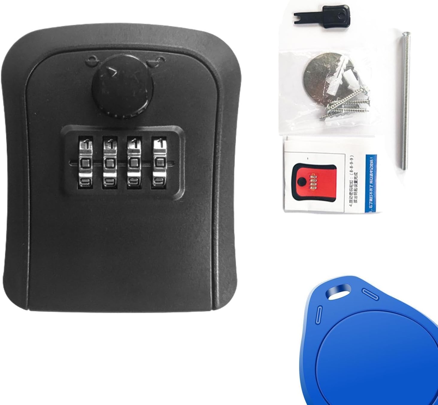 Key Lock Box for Outside Outdoor Wall-Mounted Wall-Mountable Digit Digital