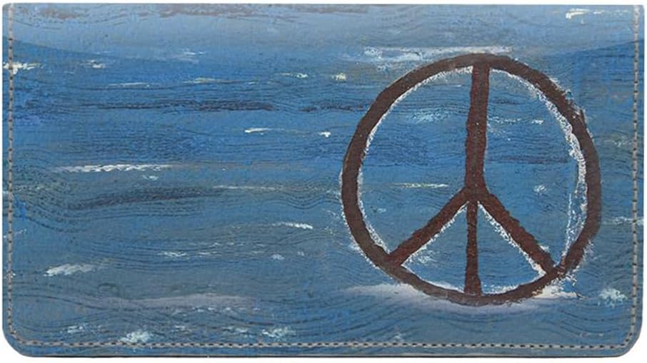 Peace All Around Designer Checkbook Cover, with Credit Card Slots and Pen Loop