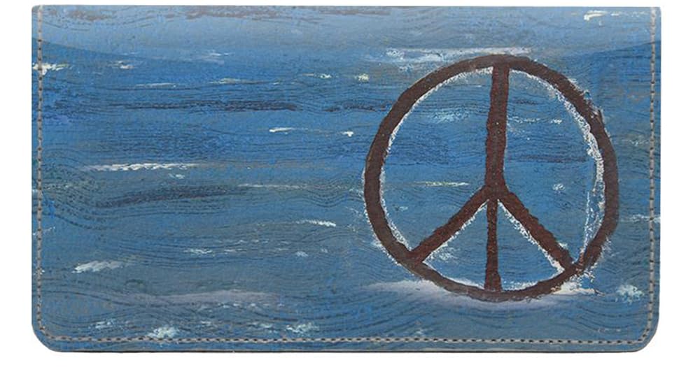 123 Cheap Checks Peace All Around Designer Checkbook Cover, with Credit Card Slots and Pen Loop