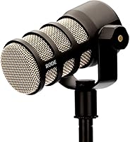 Vista 3 de Rode PodMic Dynamic Podcasting Microphone Black Bundle with Pop Filter + Desktop Microphone Stand + XLR Cable + Cleaning Cloth (5 Item)
