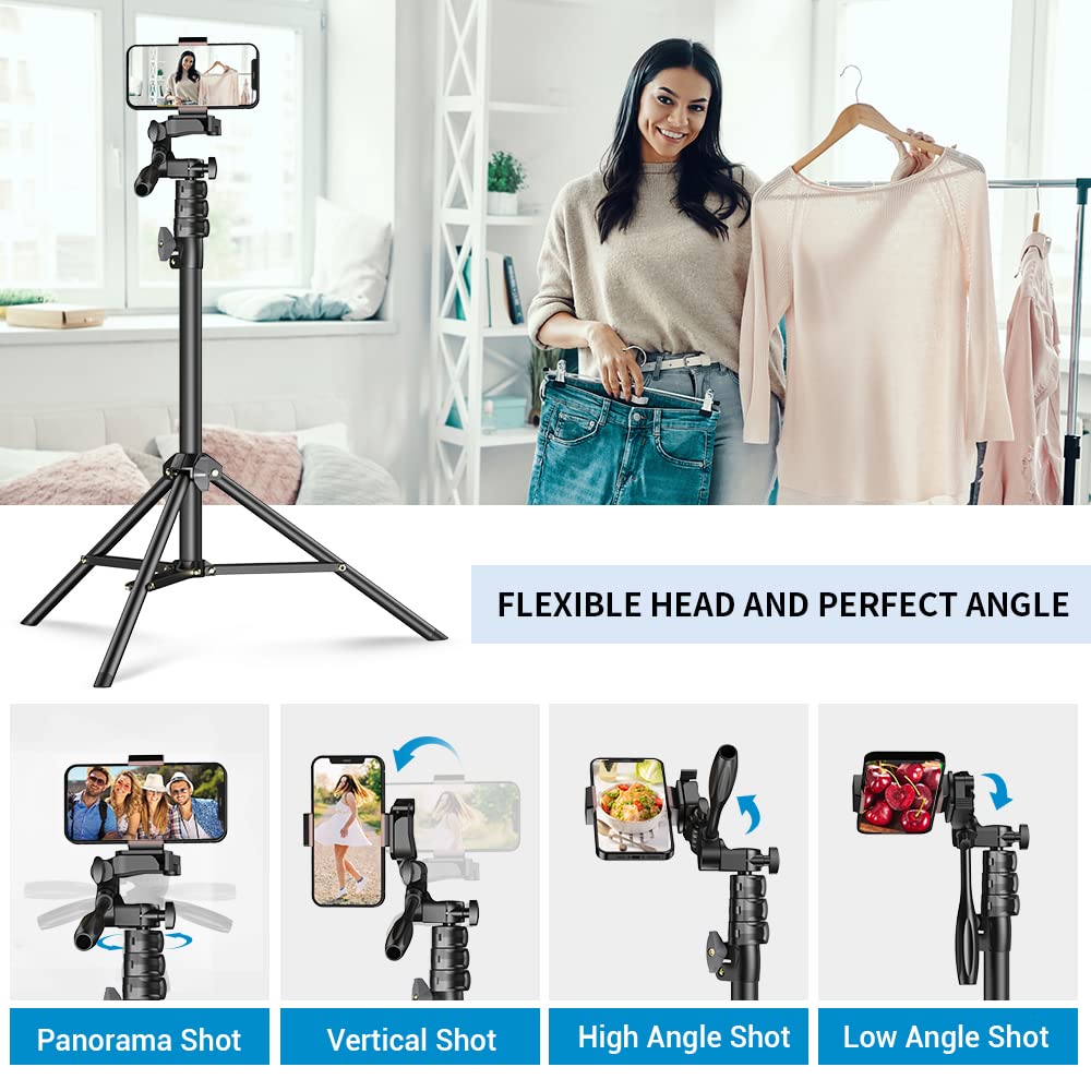 Irfora 180cm/70in Selfie Stick Treppiede in Lega di Alluminio con Sostituzione dell'Otturatore Remoto per GoPro Fotocamera Smartphone Vlog Selfie Foto di Gruppo Scattare Streaming Live