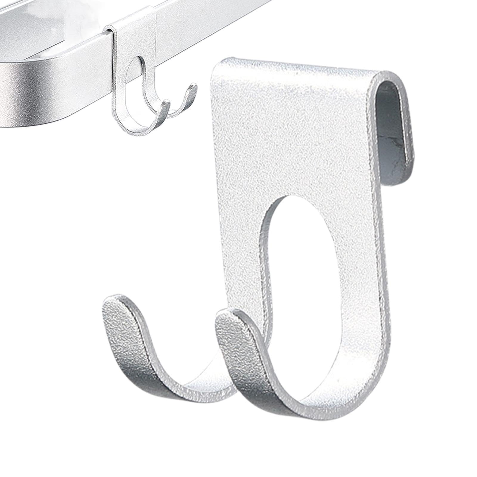 Fassme Silver Shower Hook,Bathroom Wall Hook | Bathroom Basket Rack Hooks, Multifunctional Bathroom Hangers Hook For Loofah, Robe, Towel