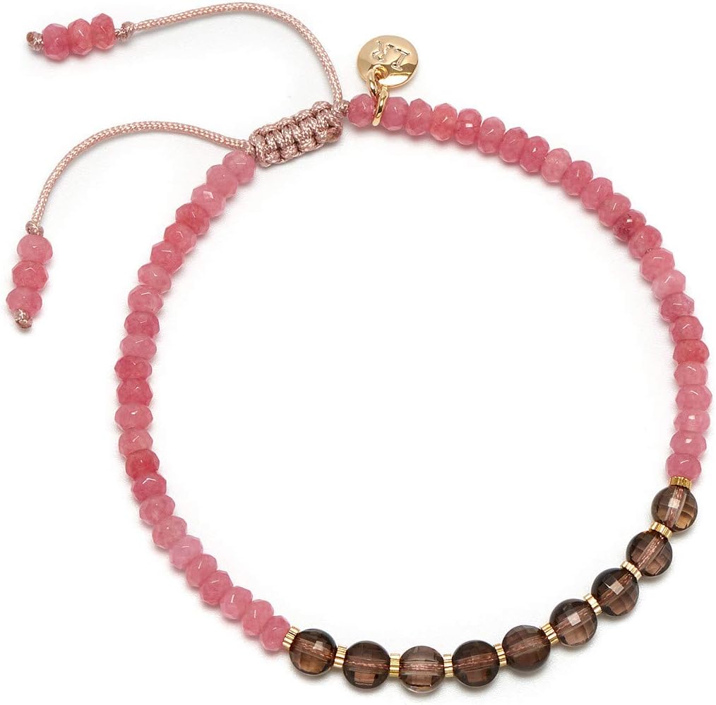 Lola Rose Highclere Friendship Bracelet in Smokey & Peach Quartz