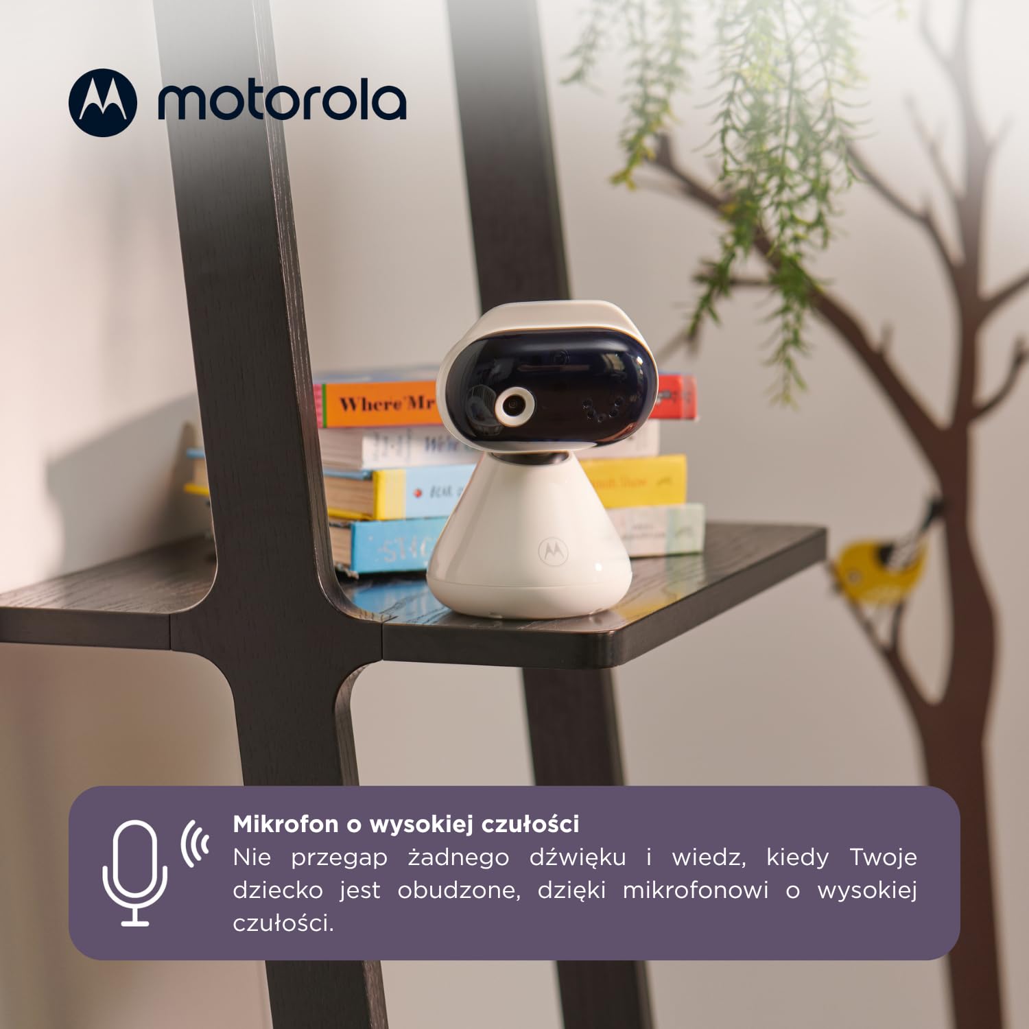 Motorola Nursery PIP1000C Monitor dziecięcy HD Wi-Fi, całodobowy monitoring, strumieniowanie cyfrowe, kamera z bezpiecznym połączeniem prywatnym