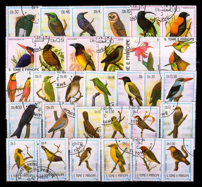 ISC~ ST. Thomas and Prince Island Stamps On Birds- 31 Different Stamps, Flora & Fauna Stamps, All Genuine Postage Stamps ~ STAMPEX-image-4